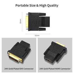 Adaptateur vidéo <span class=keywords><strong>DVI</strong></span>-D 24 + 1 mâle vers <span class=keywords><strong>HDMI</strong></span> femelle, connecteur haute vitesse pour cartes graphiques et moniteurs d'ordinateur. - Product Image 2