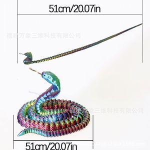 Figura de cobra impresa en 3D, modelo de animal realista, material ecológico, juguete de regalo para jóvenes - Product Image 3