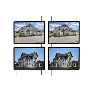 Panneau de fenêtre suspendue Double face, boîte à lumière en cristal A3/A4 DC 12V, fil suspendu intérieur Transparent carré - Product Image 1