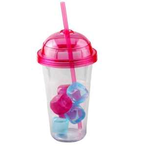 Vaso de Plástico Reutilizable para Jugo, Color Caramelo, con Tapa de Domo y Pajita, Libre de BPA - Product Image 6