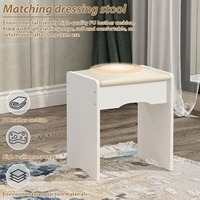 Ensemble de table de maquillage de haute qualité personnalisé avec miroir coulissant et tabouret rembourré