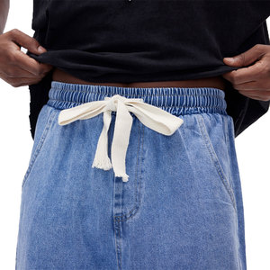 Gingtto Streetwear vita elasticizzata <span class=keywords><strong>Jeans</strong></span> Hip Hop <span class=keywords><strong>gamba</strong></span> <span class=keywords><strong>larga</strong></span> impilati <span class=keywords><strong>Jeans</strong></span> larghi uomini - Product Image 4