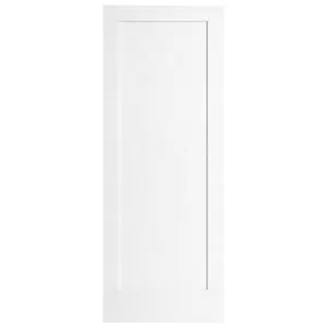 American Interior White Primer Solid Core Design Wooden MDF Panel Shaker Door For Hous