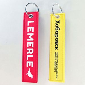 Wholesale Custom Embroidery Key Tag Design Logo Fabric Keychains/Keyrings Promotional Jet Tags for Businesses - Product Image 6