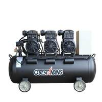 Compresor de Aire Eléctrico Silencioso Sin Aceite de Alta Presión y Alta Potencia Otus de Grado Industrial de 100 L, Modelo 3x1500, Garantía de 2 Años