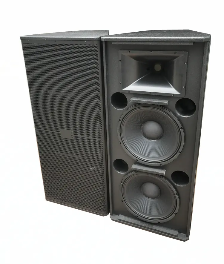 Double boîte de haut-parleur professionnel QE-002, vide, Audio, double unités de caisson de 15 pouces, installation facile, emballage professionnel de bonne qualité