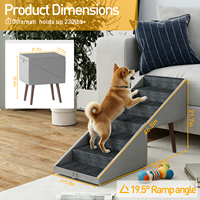 Escalier pliable Hanyee pour chien, grand escalier ottoman pour lit ou canapé surélevé, 6 marches, rampe pour animaux de compagnie, tabouret pour chien