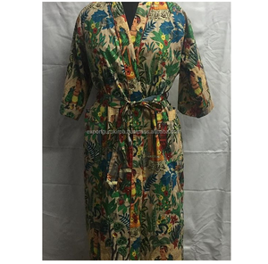 Kahlo Print Cotton Robes Eco-Friendly Casual Beach Dress with Lace Decoration Natural Waistline Fashion - Product Image 2