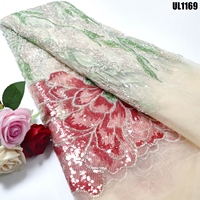 Nouvelle mode Émirats arabes unis Dubaï Tissu en dentelle de luxe Broderie artisanale Dentelle perlée avec paillettes Autriche Robe de mariée