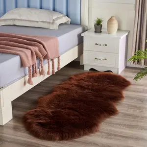 Household Fluffy Faux Fur Area Rugs Custom Fluffy Rabbit Fur Big Tie-Dye Carpet Luxury For Room