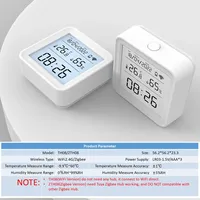 Sensor Suhu Kelembaban Tuya Zigbee WiFi, Higrometer Termometer Detektor, Ukuran Layar <2 inci, Kontrol Jarak Jauh Smart Life untuk Rumah