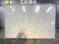 Dalles de porcelaine en terrazzo artificiel blanc rétro populaire pour revêtements de sol et meubles de salle de bain