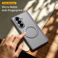 Casing Magnetik Matte Transparan dengan Engsel Pelindung 360 dan Penyangga untuk Samsung Galaxy Z Fold 8 Ultra / 8 7 6 5 4 Dilengkapi Kaca Film
