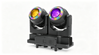 Projecteur de scène à double tête mobile LED RGBW 2x260W IP66, connectable, avec contrôle DMX RDM 540 °   Mélangeur de son pour concerts, DJ et clubs