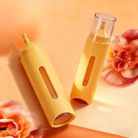 Emballage cosmétique en plastique jaune LOGO Custom Skincare 30 ml, flacon pompe sans air avec compte-gouttes pour crème pour les yeux, sérum pour le visage