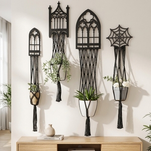 Panier mural tissé artisanal, style bohème irrégulier, moderne et minimaliste, pour décoration intérieure - Idéal pour le dropshipping - Product Image 1