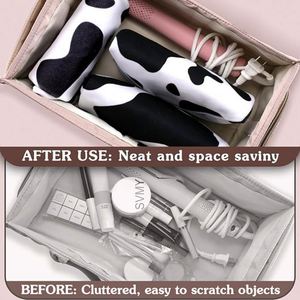 Self-Adhesive Cloth Portable Lazy Open Lay Flat Toiletry <b>Bags</b> Protective Wrap Organizer for Brush Travelling Women Girl Gift - Product Image 3