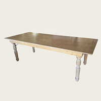 Table à manger en bois massif de style farmhouse moderne, 10 places