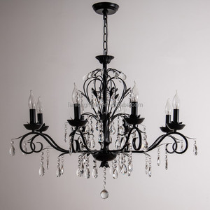 Lustre de ferme en <span class=keywords><strong>fer</strong></span> <span class=keywords><strong>forgé</strong></span> <span class=keywords><strong>noir</strong></span> éclairage plafond rustique <span class=keywords><strong>suspension</strong></span> bougie lustres suspendus pour cuisine salon - Product Image 6