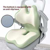 Coussin de siège ergonomique en mousse à mémoire de forme en forme de U, oreiller de soutien lombaire pour chaise, soulagement des douleurs aux fesses, couleur verte unie