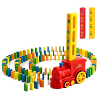 Train à dominos automatique en plastique à piles avec tour de chargement et 60 dominos pour les enfants de 4 à 6 ans, fabriqué en Chine