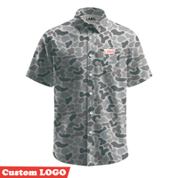 Vêtements de pêche en tissu respirant personnalisé, chemises de pêche à boutons pour hommes, manches courtes, chemises de chasse camouflage