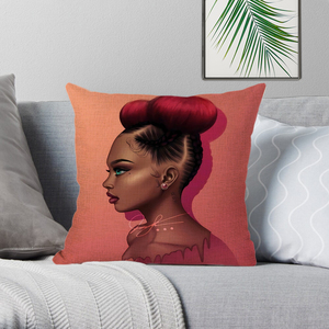 Venta al por mayor negro lindo chica impresa bonita dama Africana suave hogar silla Decoración sofá cojines <span class=keywords><strong>fundas</strong></span> <span class=keywords><strong>para</strong></span> sofá - Product Image 4
