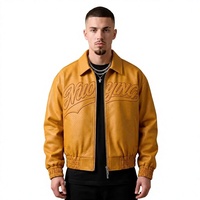 Jaket Bomber Pria Model Klasik Musim Dingin - Mantel - Gaya Pilot Vintage dengan Kerah Kulit PU Lepas Pasang Buatan Pabrik