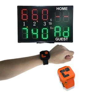 Marcador Electrónico Programable de Tenis de 10 Dígitos, Marcador Digital LED para Pista de Pádel con Control Remoto de Reloj de Pulsera - Product Image 1
