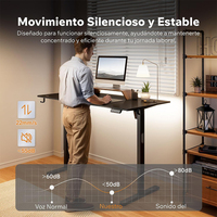 Bureau de jeu électrique noir moderne, mobilier de bureau, hauteur réglable, fonction assis-debout, extensible, matériaux en bois