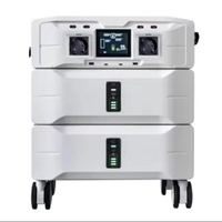 Station d'alimentation portable 5000W, batterie empilable, onduleur à onde sinusoïdale pure, charge rapide MPPT pour les urgences domestiques et le camping en extérieur