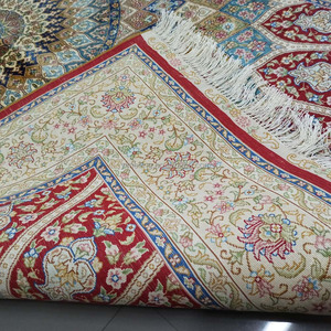 พรมไหมเปอร์เซียแบบผูกปมมือ,พรมทอมือ Qum Medallion สีแดง4X6พรมทอมือสำหรับห้องนอน - Product Image 6