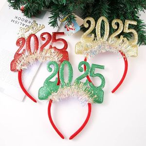 Diadema Navideña Luminosa 2025 para Niña, Verde, Roja, Dorada, Decoración de Año Nuevo, Diadema con Brillantina Navideña, Disfraz - Product Image 1