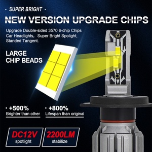 Phare LED E2 35W 4500lm 12V, phare H1 H7 H8 H9 H11 H4 H13, ampoule LED H4 pour accessoires de voiture - Product Image 4