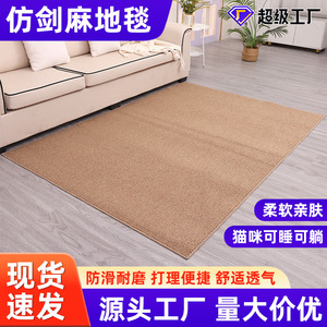 Alfombra de Imitación de Sisal, Rectangular, de Color Sólido, Antideslizante, para Sala de Estar, Dormitorio, Entrada, Recibidor, Puerta Principal, Tejida a Máquina - Product Image 4