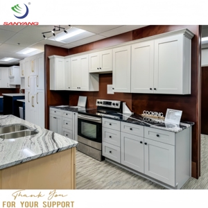 <span class=keywords><strong>Peinture</strong></span> américaine de haute qualité blanc Shaker Armoires de cuisine en bois prêt à assembler Armoires de cuisine en gros à bas prix - Product Image 1