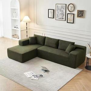 Sofá Modular em L de Bouclé, Sofá Compactado a Vácuo, Conjunto de Sofá Seccional com Assento Profundo para Móveis de Sala de Estar - Product Image 5