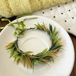 Serre-tête tressé en fausses feuilles hawaïennes, coiffe pour adulte, idéal pour les mariages, les anniversaires, les fêtes de fiançailles, les festivals de danse - Product Image 5