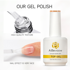 AiBevoow Private Label UV-Nagel gel liefert kostenlose Probe 15 ML Hochwertiges Top Coat Top Gel für Nagels tudio - Product Image 2