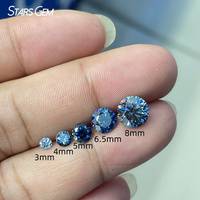 Pierre de Moissanite Starsgem, taille brillant ronde, couleur bleu royal, pierres précieuses en vrac, taillées à la main pour la fabrication de bijoux