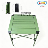 Table pliante en alliage d'aluminium, taille moyenne, carrée, portable, pour le camping