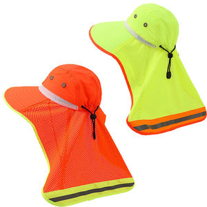 Chapeaux de soleil de travail avec logo personnalisé haute visibilité casque de sécurité réfléchissant fluorescent pour les travaux en plein air - Product Image 4