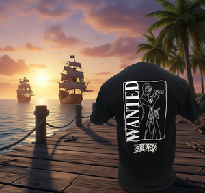 T-shirt da uomo One Piece Wanted Poster Trafalgar D. Water Law, con licenza ufficiale, manica corta, in jersey di cotone, vestibilità casual - Product Image 2