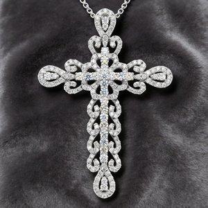 CUSTOM SILVER 14K GOLD PLATED VS QUALITY LAB GROWN CVD DIAMOND CLASSIC ENGAGEMENT GIFT LUXURY SWEATER <b>CHAIN</b> NECKLACE PENDANT - Product Image 5