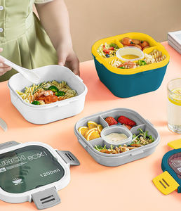 Boîte à lunch micro-ondable SYH679 en gros avec compartiments et fonctions de chauffage, comprenant cuillère et couteau - Product Image 4