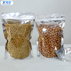Sachet Doypack en Mylar plastique laminé avec fenêtre transparente, scellé sur 3 côtés, en feuille d'aluminium, pour café, noix, bonbons, épices - Product Image 1