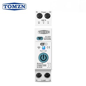 TUYA 63A TOMZN 1P + N WIFI Interruptor inteligente Medidor de energía Disyuntor de medición Relé de protección contra fugas de corriente de voltaje MCB - Product Image 1