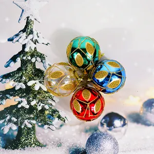 Custom Logo Plain Multicolor Xmas Tree Large Outdoor Decorations Balls Christmas Ball Ornaments Set
