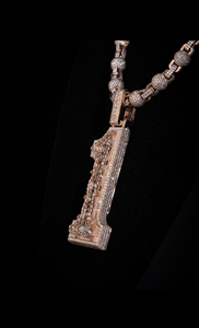 Collar Personalizado de Plata de Ley 925 con Colgante de Letra 1 y Diamantes Redondos de Corte Brillante Chapados en Oro para Hombre, Estilo Hip Hop - Product Image 2