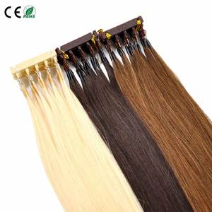 Extensions de cheveux humains vierges européens Remy 100% non traités, invisibles, super double drawn, micro-liens 6D, pointes 2nd-Feathers, vente en gros - Product Image 1